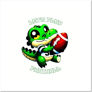 Let's Play Football Cute Gator Posters and Art